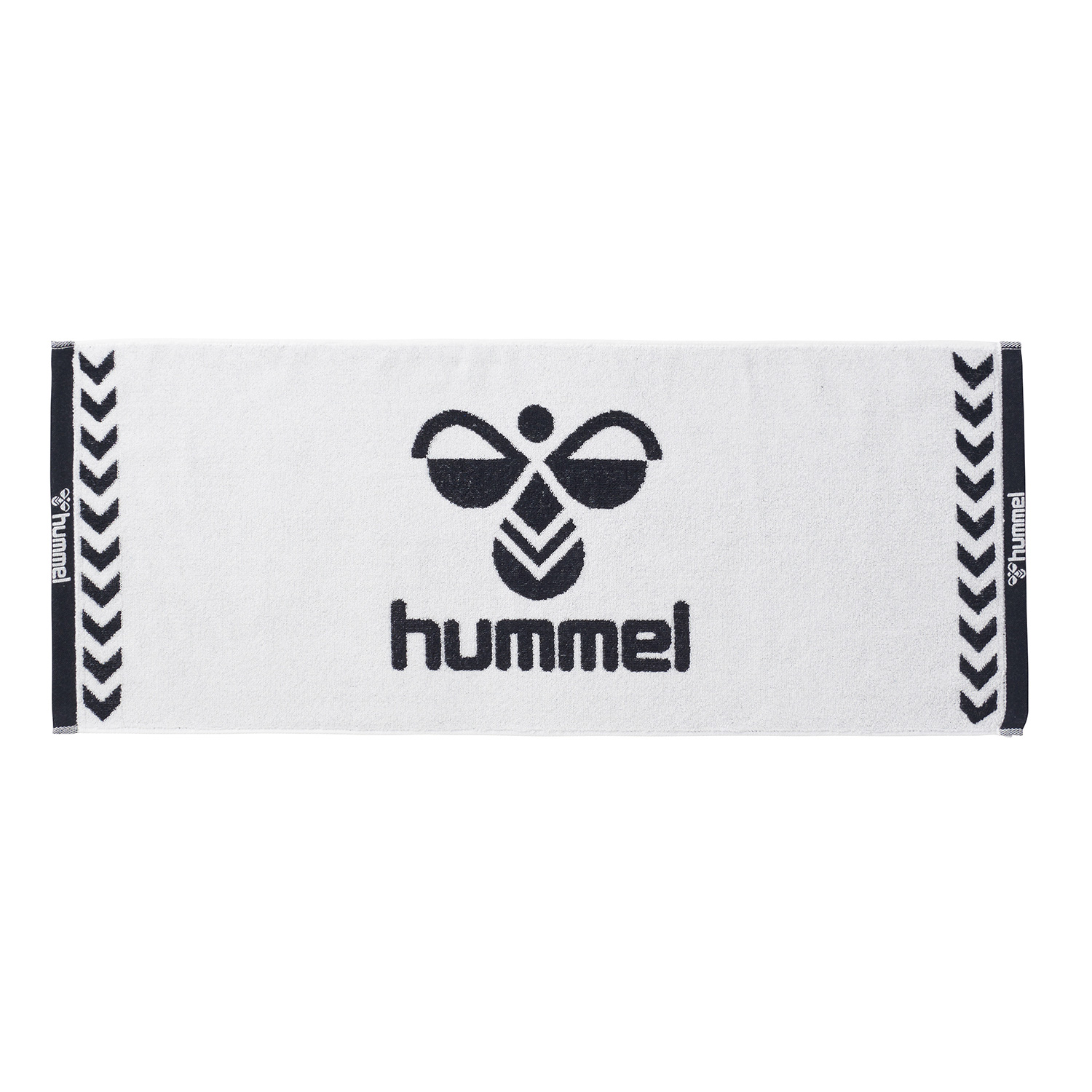 ホワイト×ブラックのhummelスポーツタオル