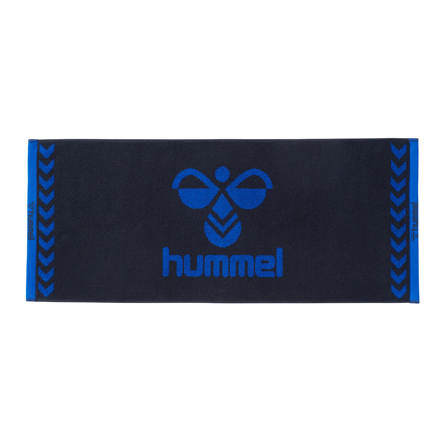 ブラック×ブルーのhummelスポーツタオル