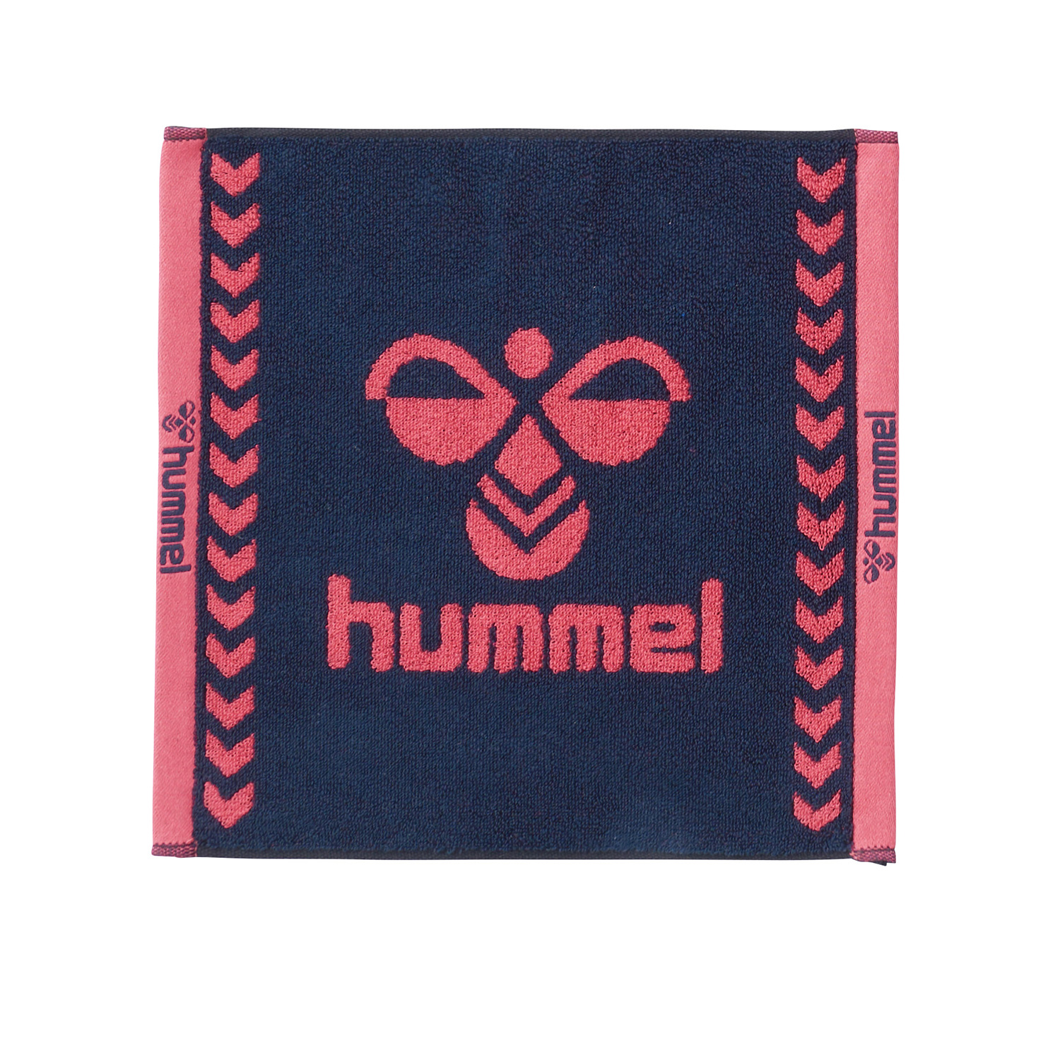 ネイビー×ピンクのhummelハンドタオル