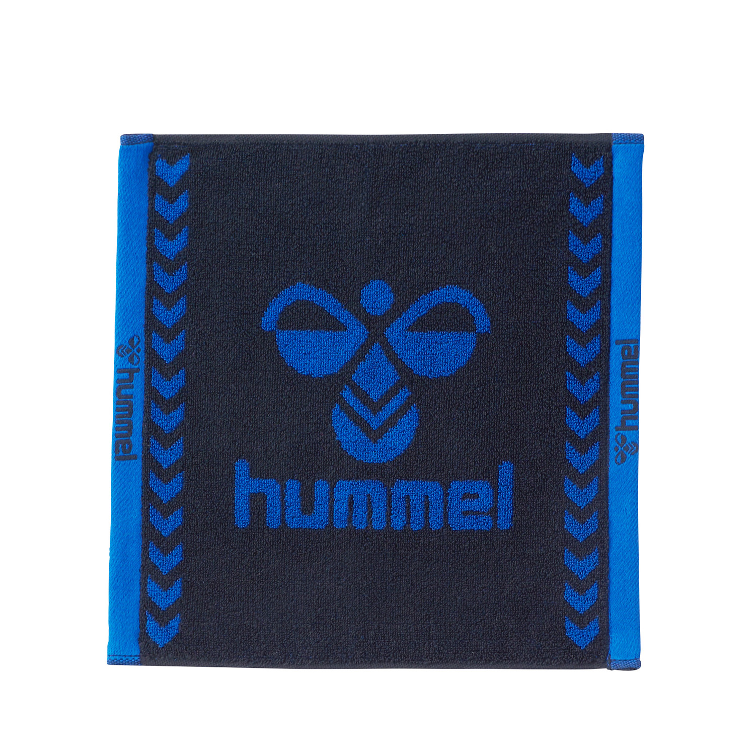 ブラック×ブルーのhummelハンドタオル